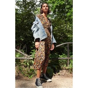 Madewell | NWOT Dolman-Sleeve Ruffle-Hem Midi Dress in Flower Garden Size 4